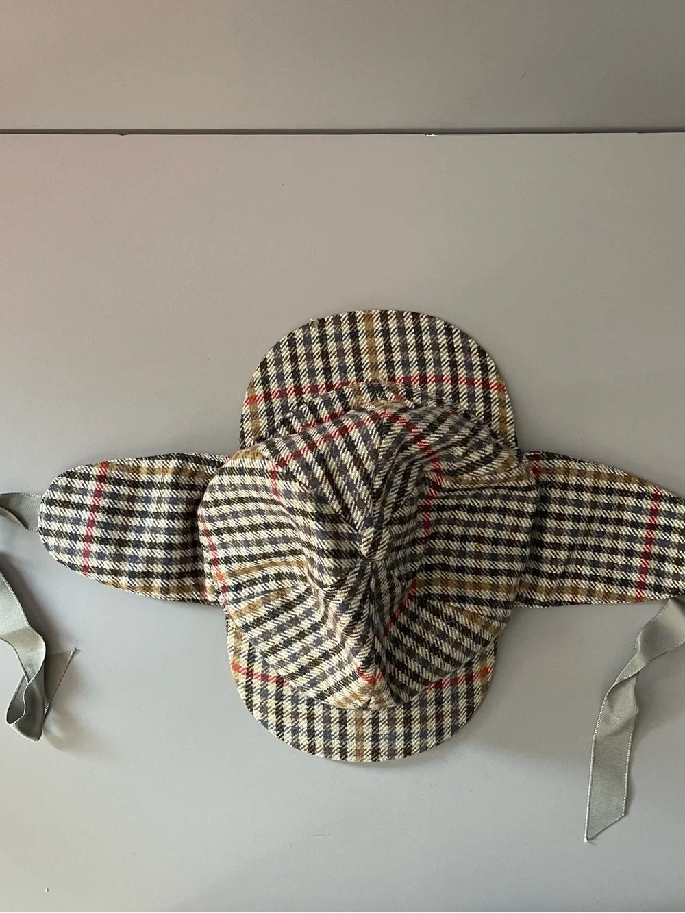 Dunn & Co Plaid Wool Sherlock Holmes Cap Harris Tweed M Britain Old Money Parlor